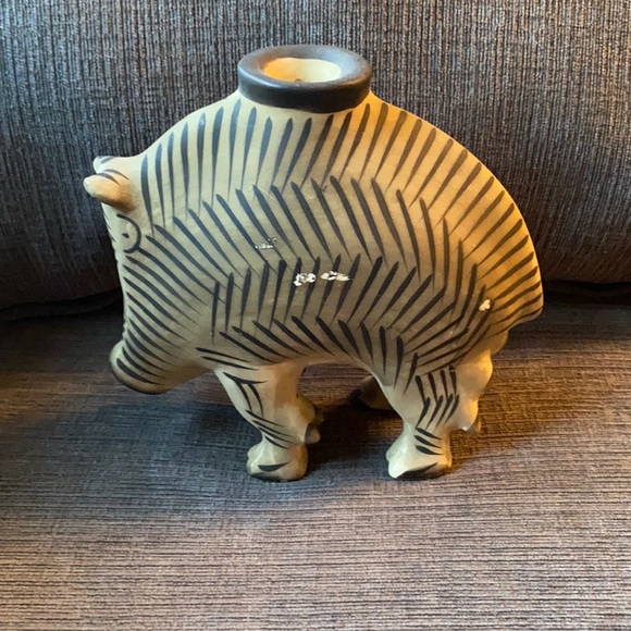 Clay MMA replica wild boar candlestick holder
